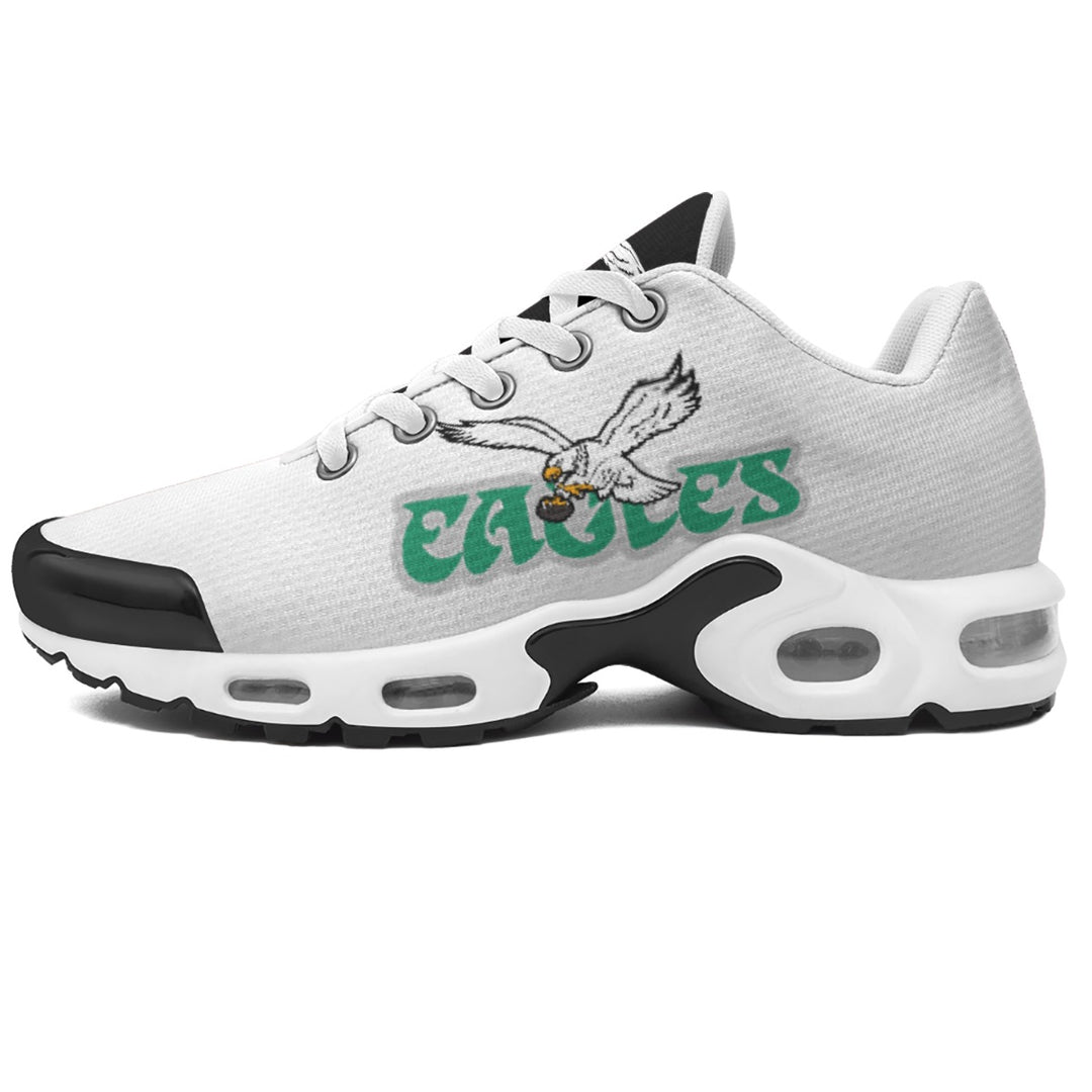 Eagles White Men's / Unisex Air Cushion All-Sport Sneakers with Black Tongue