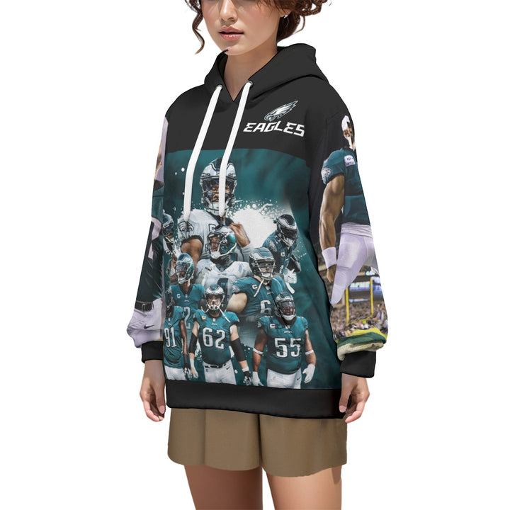 Eagles Team Black Print Unisex Pullover Hoodie | 310GSM Cotton