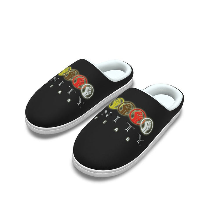 Unity Wear Black Men's Floaters Plush Slippers