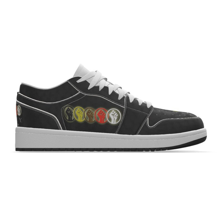Unity Wear Men's Full-Black Unity 1's Low-Top Leather Stitching Shoes