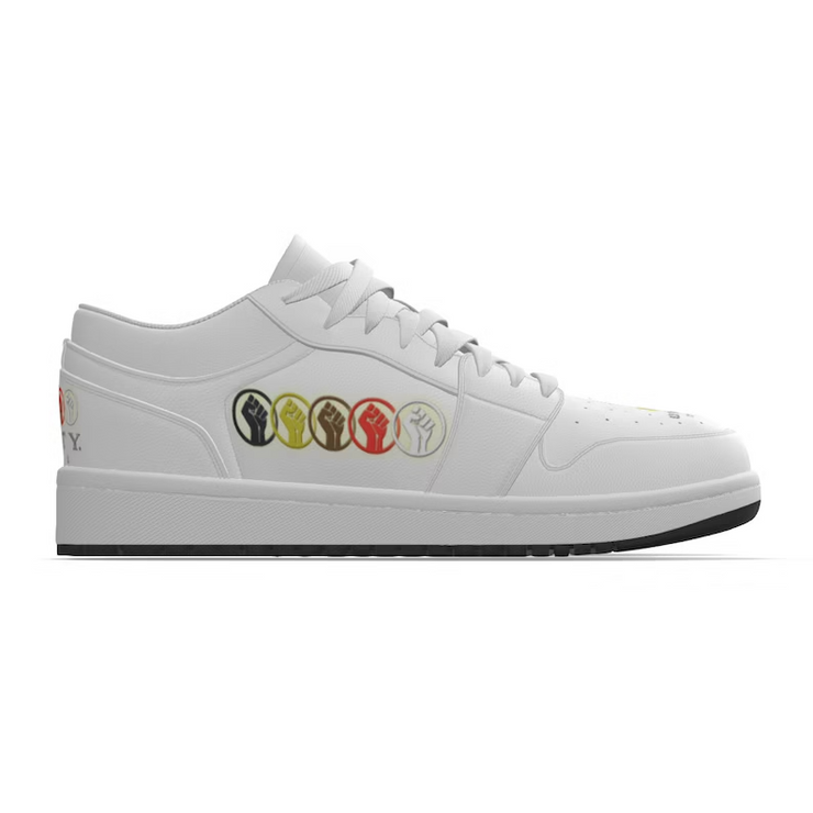 Unity Wear Men's Full-White Unity 1's Low-Top Leather Stitching Shoes