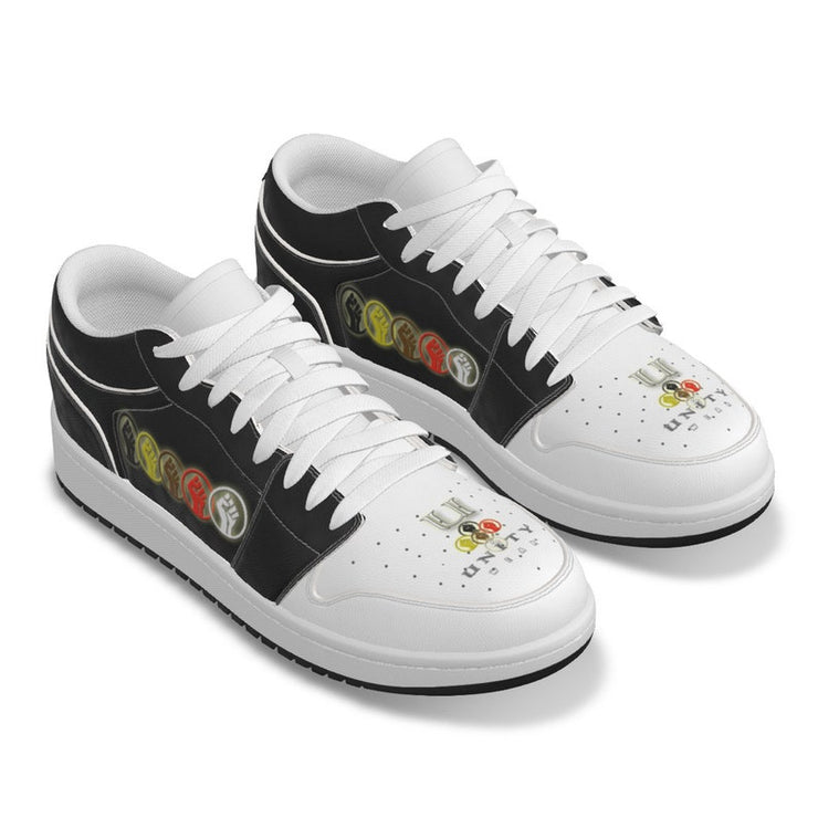 Unity Wear Men's White Toe Unity 1's Low-Top Leather Stitching Shoes