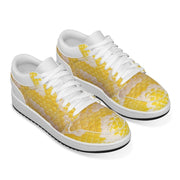 Unity Wear Men's Albino Boa Low Top Leather Stitching with Black Heel Shoes