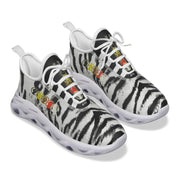 Unity Wear White Tiger Men's Light Sports Shoes with Black Tongue