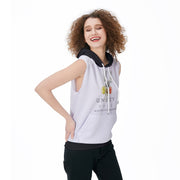Unity Wear Women's White Sleeveless Black Hoodie