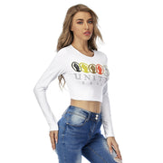 Unity Wear Women's White Round Neck Crop Top T-Shirt