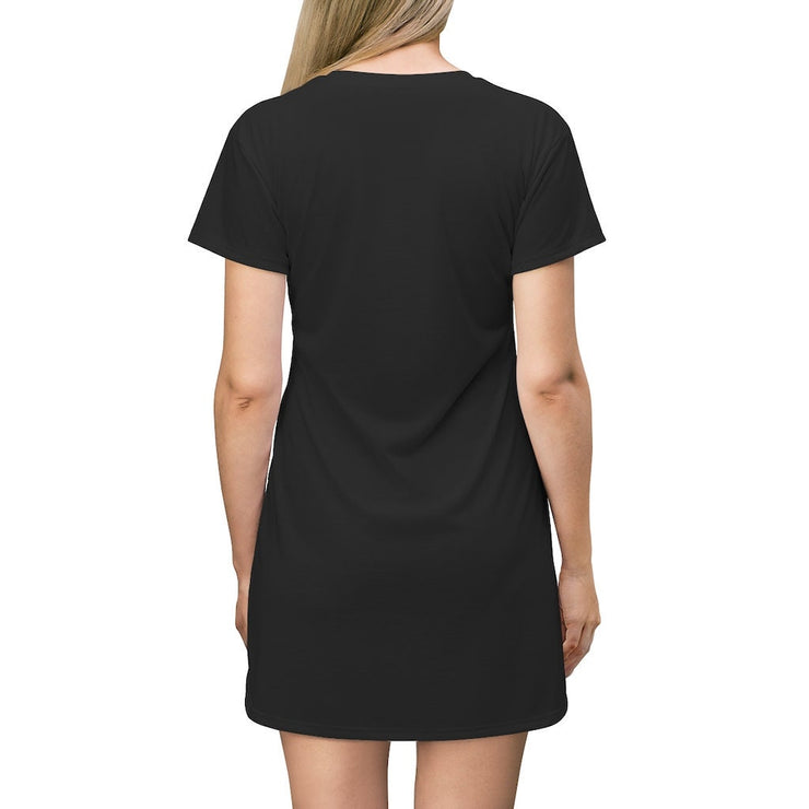 Unity Wear Black large Front Print T-Shirt Dress
