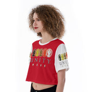 MyVoiceMyVote.Net© Unity Wear Red and White Print Cropped T-Shirt