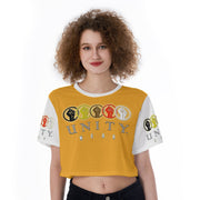 MyVoiceMyVote.Net© wants our Unity Wear Gold and White Print Cropped T-Shirt