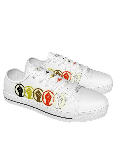 Unity Wear Low-Top White Sole White Canvas Shoes