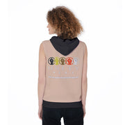 Unity Wear Women's Beige Sleeveless Black Hoodie