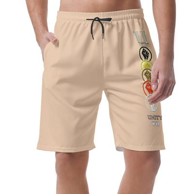 Unity Wear Beige Vertical Print Men's Short Pants