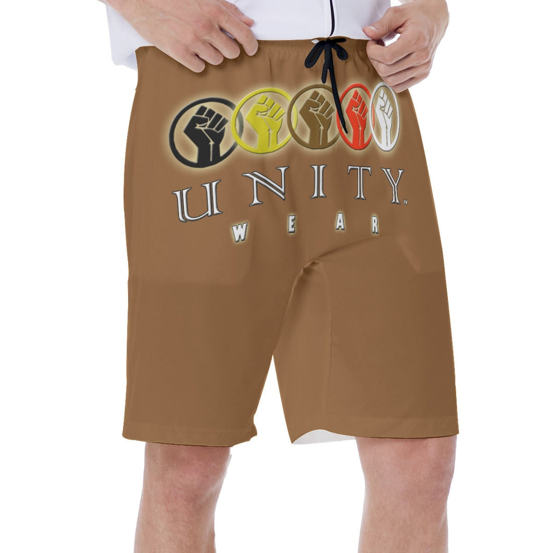Unity Wear Full Print Men's Brown Beach Shorts
