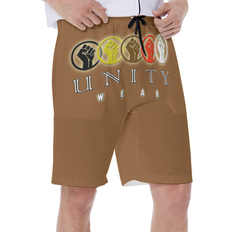 Unity Wear Full Print Men's Brown Beach Shorts