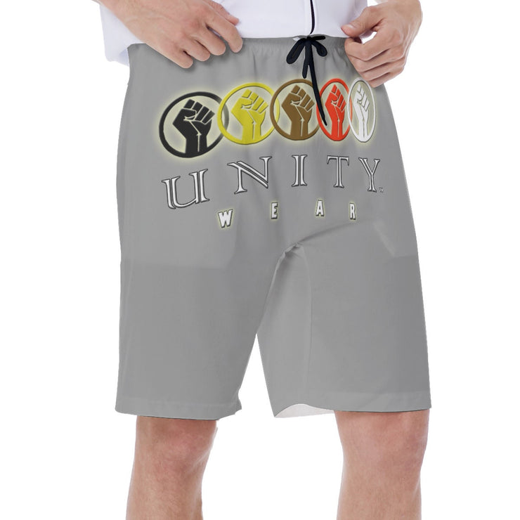 Unity Wear Full Print Men's Grey Beach Shorts