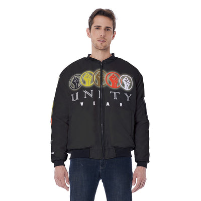 Unity Wear Full Print Men's Black with White Back Bomber Jacket