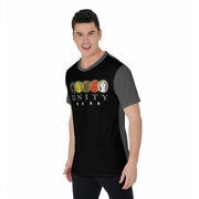 Unity Wear Black on Charcoal Grey All-Over Print Men's O-Neck T-Shirt