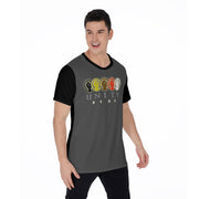 Unity Wear Charcoal Grey on Black All-Over Horizontal Print Men's O-Neck T-Shirt