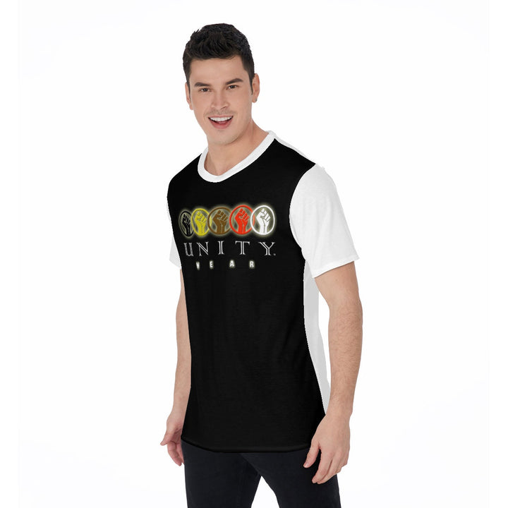 Unity Wear Horizontal Black Font with White Back and Short Sleeve Print Men's O-Neck T-Shirt