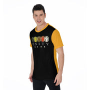 Unity Wear Horizontal Black Front with Gold Back and Short Sleeve Print Men's O-Neck T-Shirt