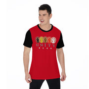 Unity Wear Horizontal Red Front with Black Back and Short Sleeve Print Men's O-Neck T-Shirt