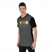 Unity Wear Horizontal Charcoal Front with Black Back and Short Sleeve Print Men's O-Neck T-Shirt
