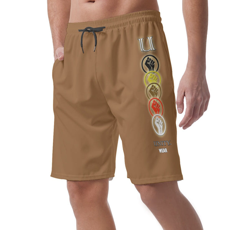 Unity Wear Brown Vertical Print Men's Short Pants