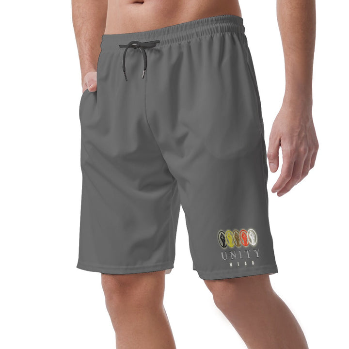Unity Wear Charcoal Grey Lower-Left Print Men's Short Pants