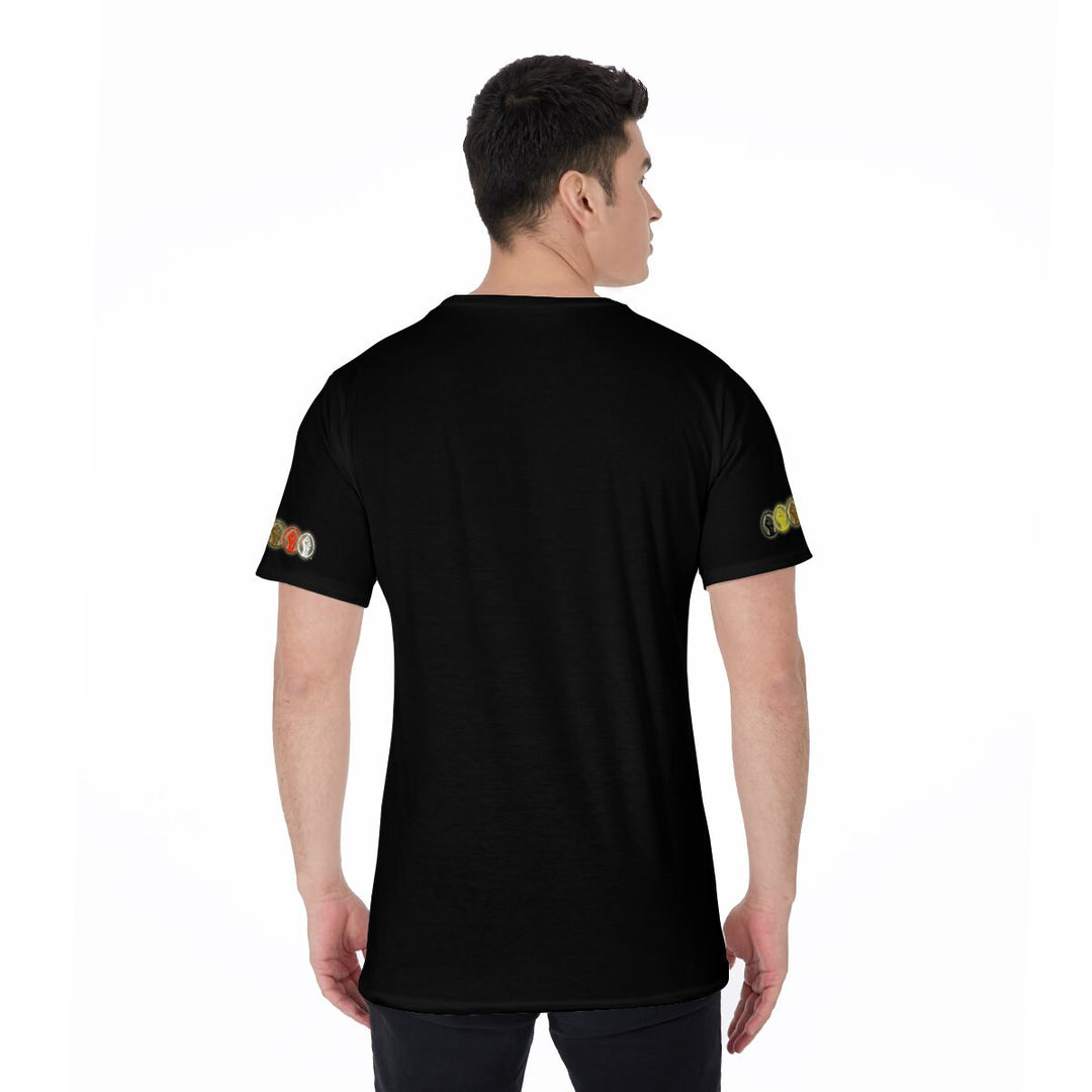 Unity Wear Gold on Black All-Over Print Men's O-Neck T-Shirt