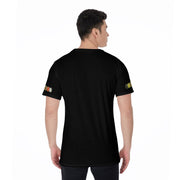 Unity Wear Beige on Black All-Over Print Men's O-Neck T-Shirt
