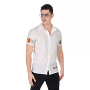 Unity Wear White All-Over Print Men's Short-Sleeve Button-Up Shirt