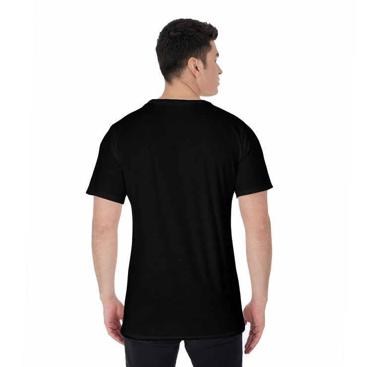 Unity Wear Charcoal Grey on Black All-Over Horizontal Print Men's O-Neck T-Shirt