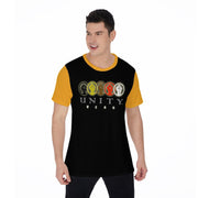 Unity Wear Horizontal Black Front with Gold Back and Short Sleeve Print Men's O-Neck T-Shirt