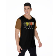 Unity Wear Horizontal Black Front with Brown Back and Short Sleeve Print Men's O-Neck T-Shirt