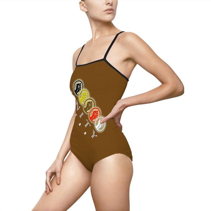 Unity Wear Women's Brown One-Piece Swimsuit
