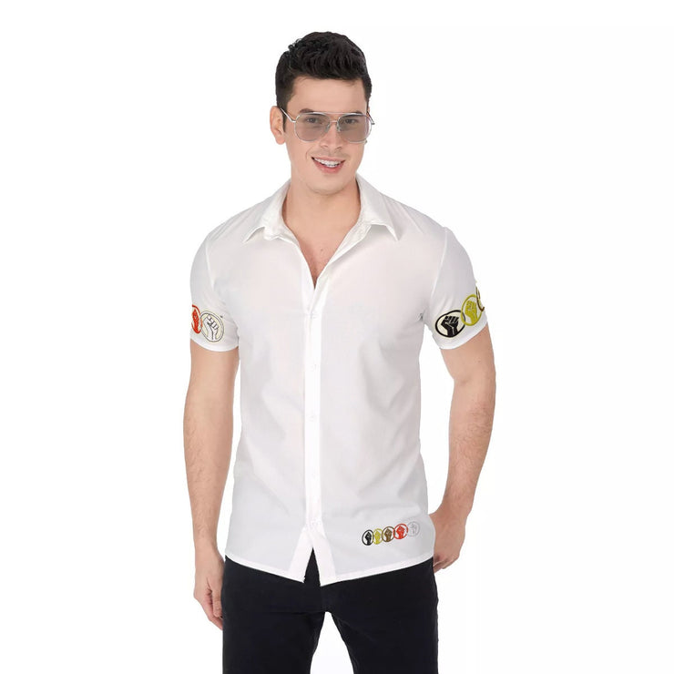 Unity Wear White All-Over Print Men's Short-Sleeve Button-Up Shirt