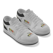 Unity 1's Men's White and Black Heel Synthetic Leather Stitching Low-Top Shoes