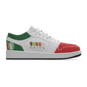 Unity 1's Men's Team Italy Green, White and Red Synthetic Leather Stitching Low-Top Shoes