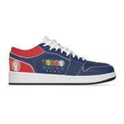 Unity 1's Men's Blue and Red Heel Synthetic Leather Stitching Low-Top Shoes