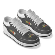 Unity 1's Men's Charcoal Grey on White Heel  Leather Stitching Low-Top Shoes