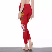 Unity Wear Red All-Over Print Women's High Waist Leggings | Back Stitch Closure