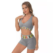 Unity Wear Grey All-Over Print Women's Sports Bra Suit