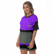 Unity Wear All-Over Print Women's Off-Shoulder Hot-Lavender T-shirt Shorts Suit