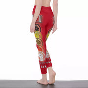 Unity Wear Glow All-Over-Print Red Women's High Waist Leggings | Back Stitch Closure