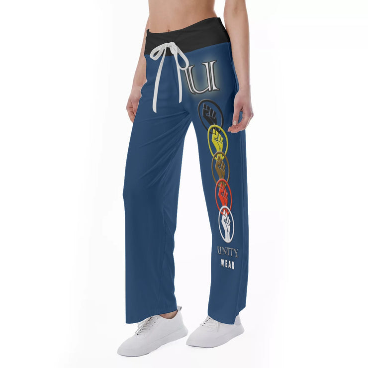 Unity Wear Blue Women's High-waisted Straight-leg Trousers