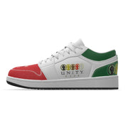 Unity 1's Men's Team Italy Green, White and Red Synthetic Leather Stitching Low-Top Shoes