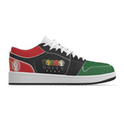 Unity 1's Men's BLM Red, Black and Green Leather Stitching Low-Top Shoes