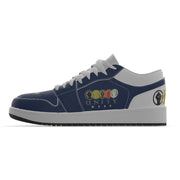 Unity 1's Men's Blue on White Heel Leather Stitching Low-Top Shoes