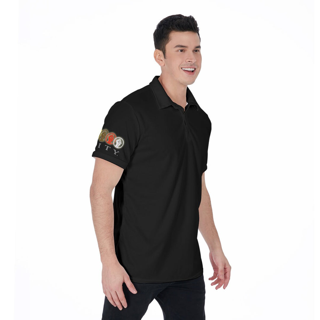 Unity Wear Black All-Over Print Men's Polo Shirt