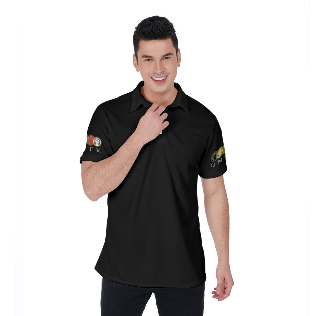 Unity Wear Black All-Over Print Men's Polo Shirt